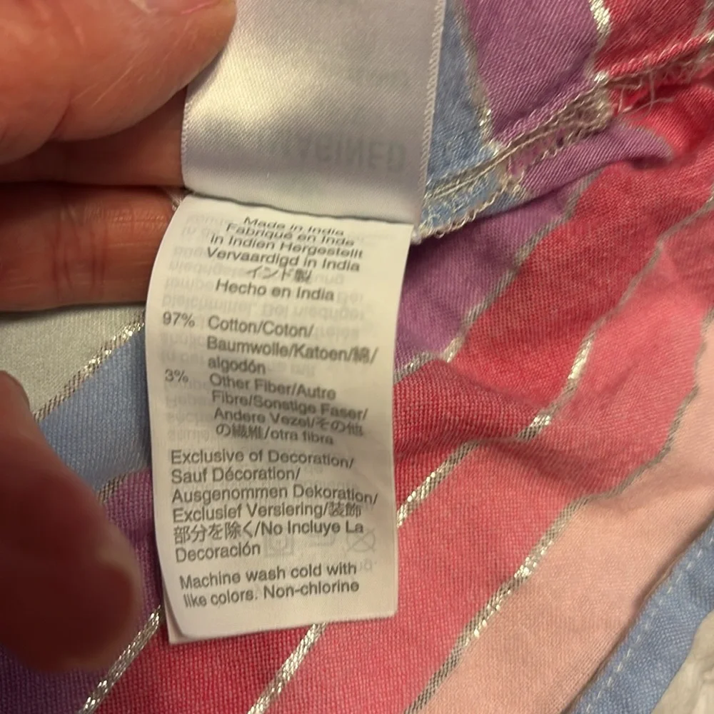 J. Crew Pink‎ and Blue Striped Blouse, Medium